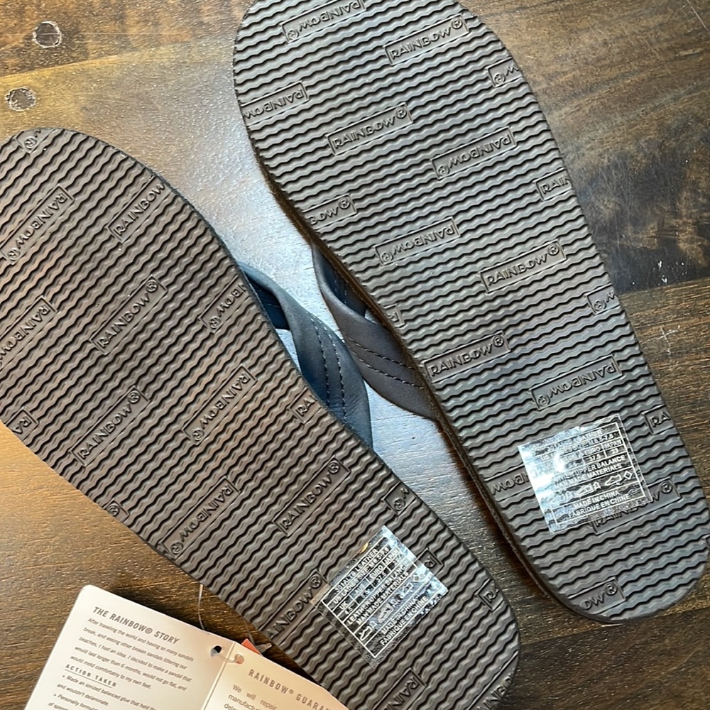 Rainbow sandals wide leather flip flops- color is Navy - Picture 5 of 10